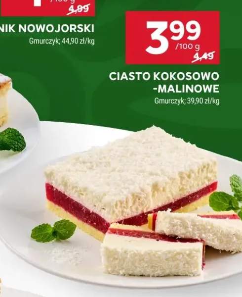 Ciasto kokosowo-malinowe