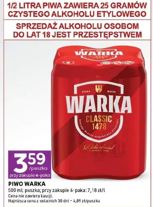 Piwo Warka Classic puszka
