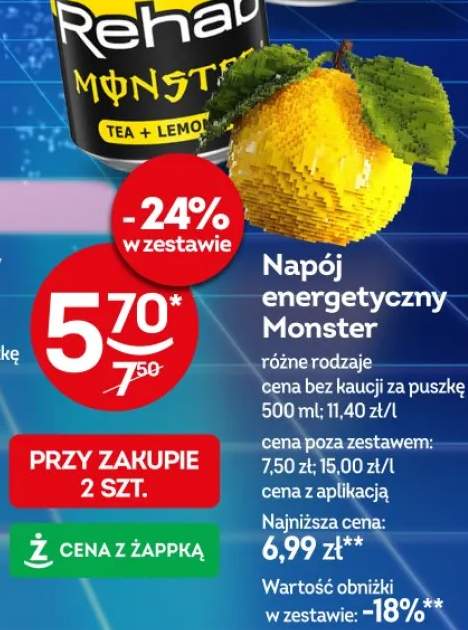 Napój energetyczny Monster różne rodzaje