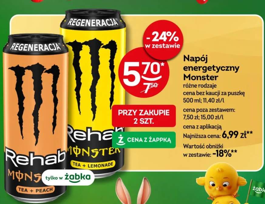 Napój energetyczny Monster Rehab różne rodzaje