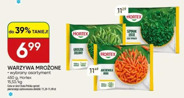 Warzywa mrożone wybrany asortyment