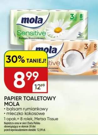 Papier toaletowy Mola balsam rumiankowy/mleczko kokosowe