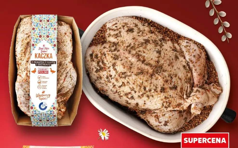 Kaczka farszem z kaszą i grzybami