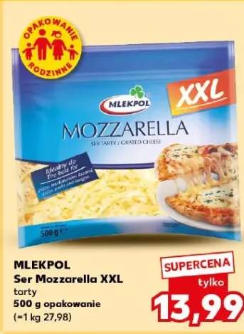 Ser Mozzarella XXL tarty 500g opakowanie