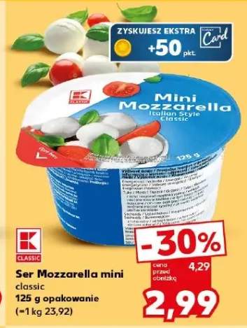 Ser Mozzarella mini classic 125g opakowanie