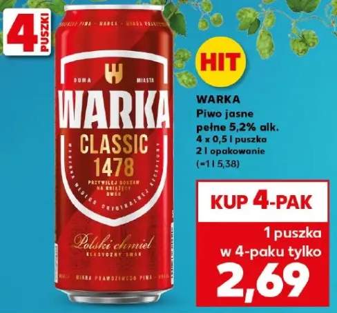 Piwo jasne pełne 5,2% alk.