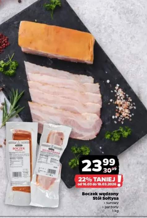 Boczek wędzony surowy parzony