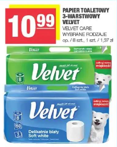 Papier toaletowy 3-warstwowy Velvet