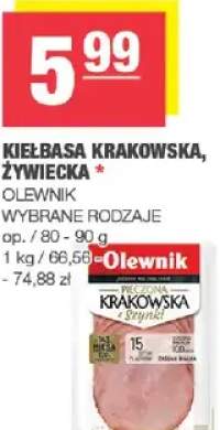 Kiełbasa krakowska, żywiecka Olewnik wybrane rodzaje
