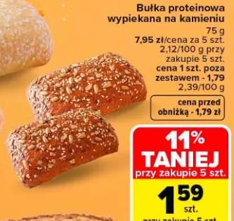Bułka proteinowa wypiekana na kamieniu