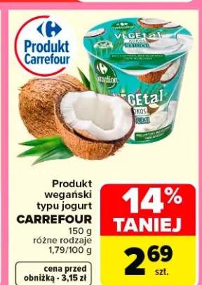 Produkt wegański typu jogurt różne rodzaje