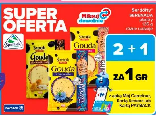 Ser żółty Serenada plastry różne rodzaje