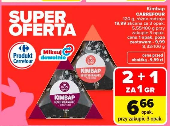 Kimbap śledź w kampie z torebkami