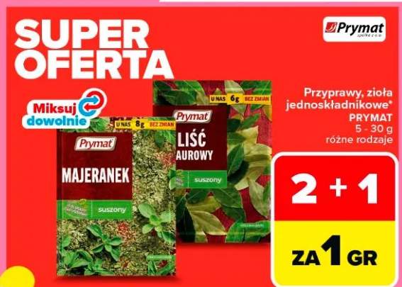 Przyprawy, zioła jednostkładnikowe różne rodzaje