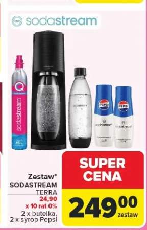 Zestaw TERRA butelka szklana 1l, 2 x butelka, 2 x syrop Pepsi