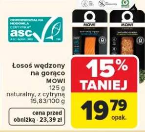 Łosoś wędzony na gorąco naturalny, z cytryną