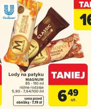 Lody na patyku różne rodzaje