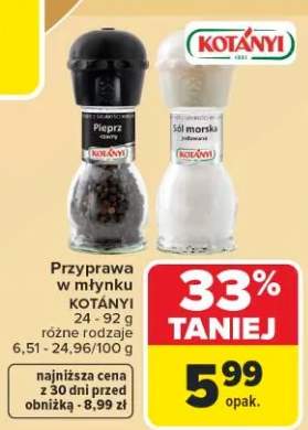 Przyprawa w młynku różne rodzaje