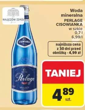 Woda mineralna cisowianka w szkle