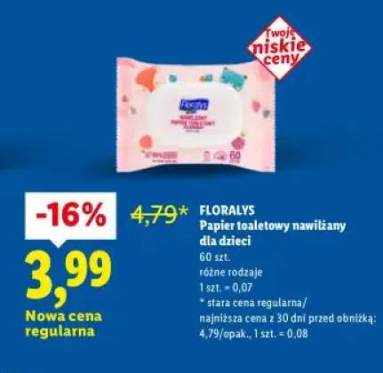 Papier toaletowy nawilżany dla dzieci, różne rodzaje