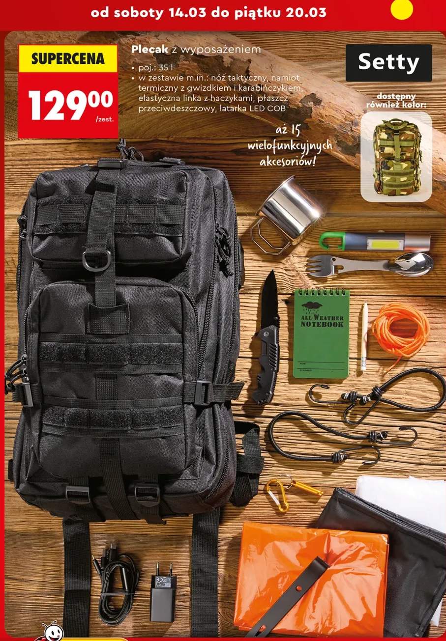 Plecak z wyposażeniem