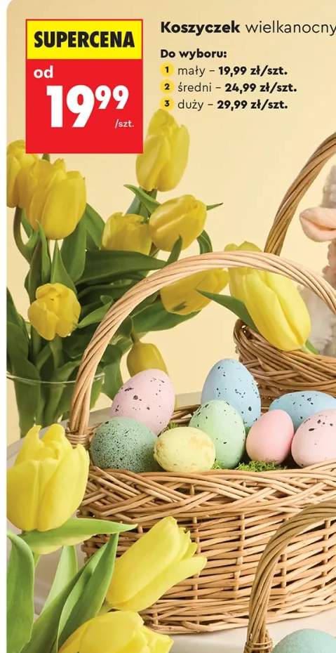 Koszyczek wielkanocny z wikliny średni