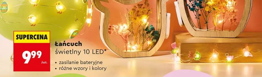 Łańcuch świetlny 10 LED, różne wzory i kolory