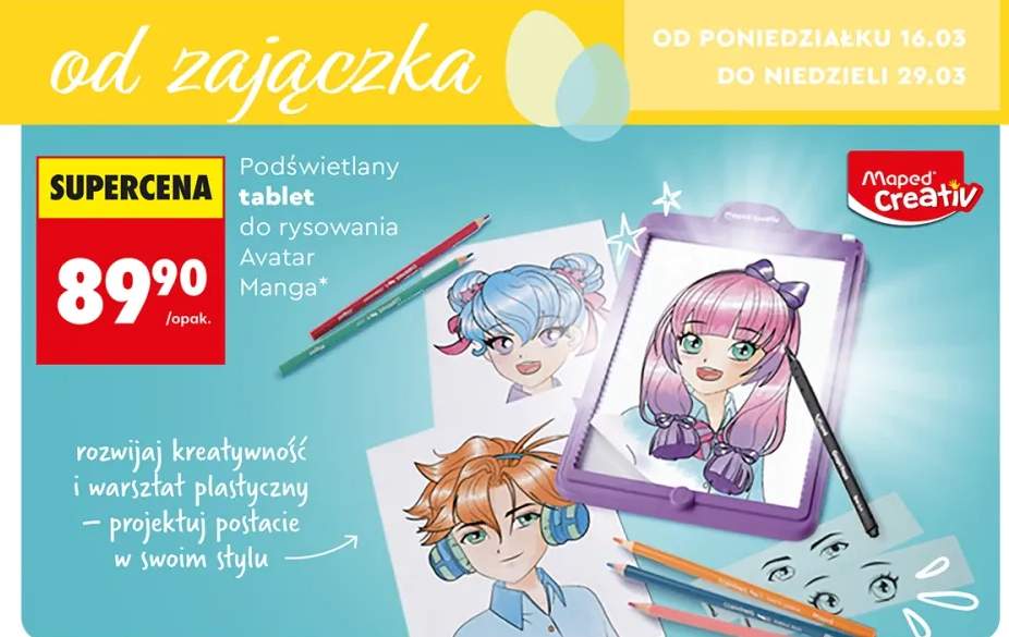 Podświetlany tablet do rysowania Avatar Manga