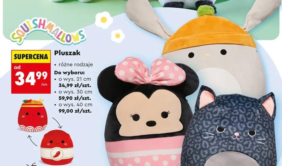 Pluszak Squishmallows różne rodzaje do wyboru: o wys. 21 cm, o wys. 30 cm, o wys. 40 cm