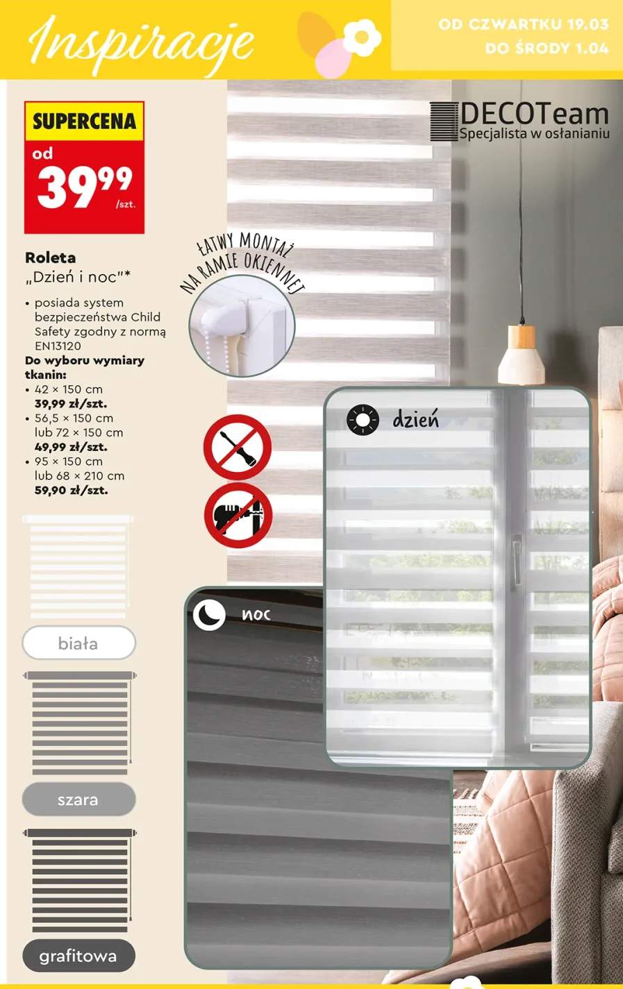 Roleta "Dzień i noc" 42x150 cm