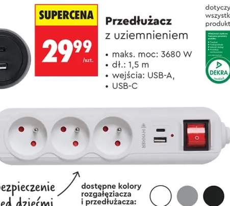 Przedłużacz z uziemieniem