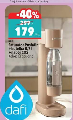 Saturator PushAir +butelka 0,7l +nabój CO2