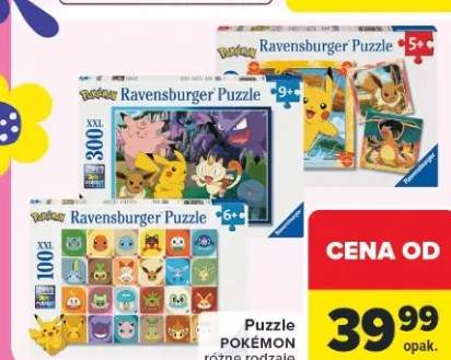 Puzzle Pokémon różne rodzaje