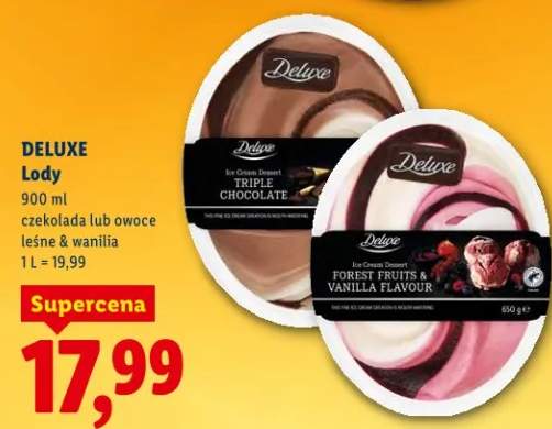 Lody czekolada lub owoce leśne & wanilia