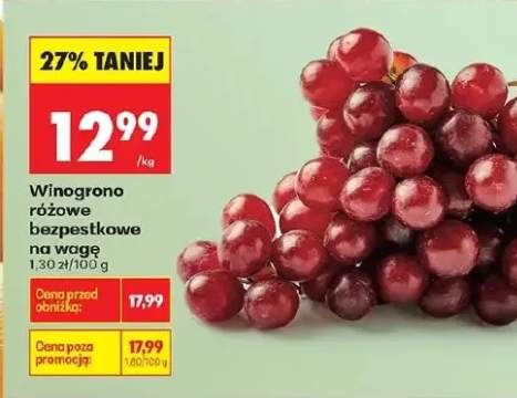 Winogrono różowe bezpestkowe na wagę