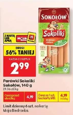 Parówki Sokoliki drobiowo-cielęce