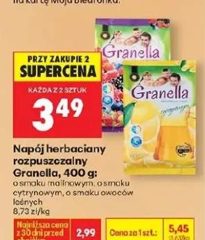 Napój herbaciany rozpuszczalny o smaku malinowym, o smaku cytrynowym, o smaku owoców leśnych