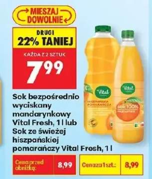 Sok bezpośrednio wyciskany mandarynkowy