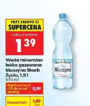 Woda mineralna lekko gazowana Muszyna
