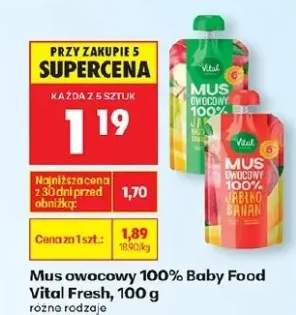 Mus owocowy 100% różne rodzaje