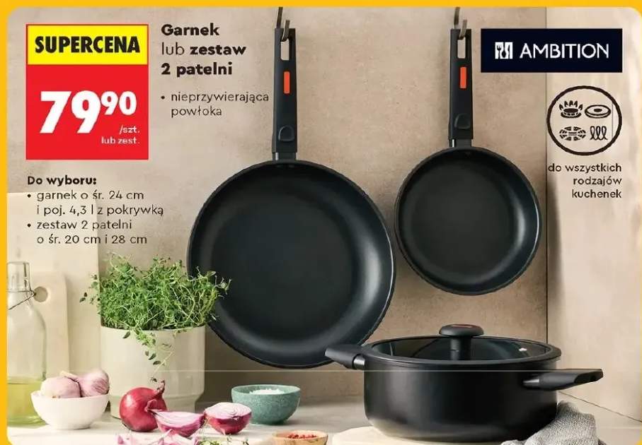 Garnek o śr. 24 cm i poj. 4,3 l z pokrywką