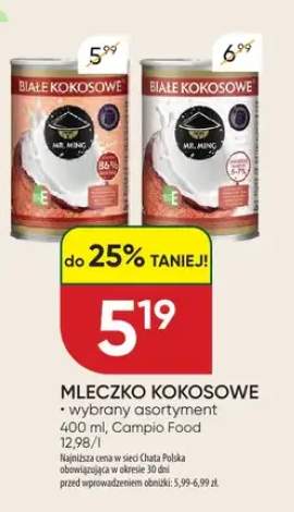 Mleczko kokosowe białe kokosowe