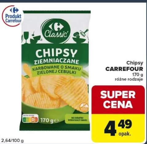 Chipsy ziemniaczane karbowane o smaku zielonej cebulki różne rodzaje