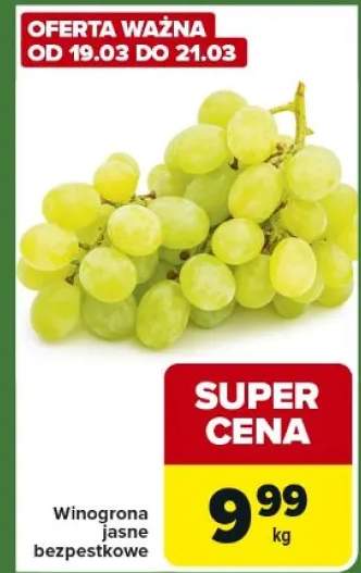 Winogrona jasne bezpestkowe