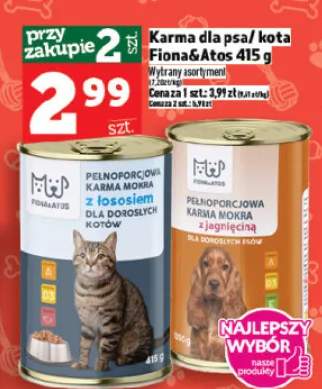 Karma dla psa/kota pełnoporcjowa mokra z łososiem dla dorosłych kotów