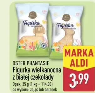 Figurka wielkanocna z białej czekolady do wyboru: zając lub baranek