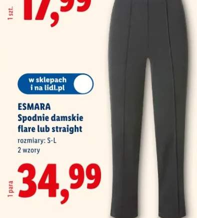 Spodnie damskie flare lub straight