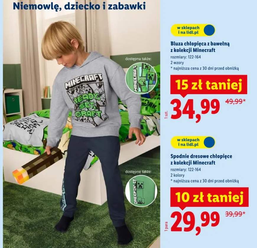 Bluza chłopięca z bawełną z kolekcji Minecraft