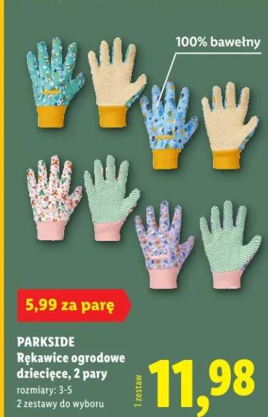 Rękawice ogrodowe dziecięce, 2 pary rozmiary: 3-5 2 zestawy do wyboru