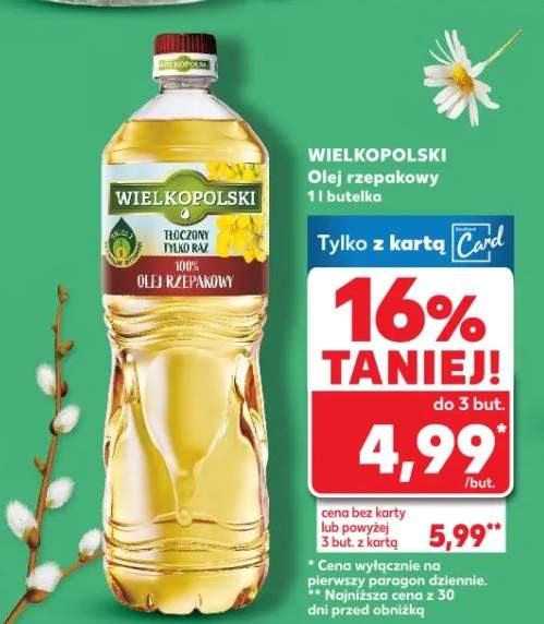 Olej rzepakowy 1 l butelka